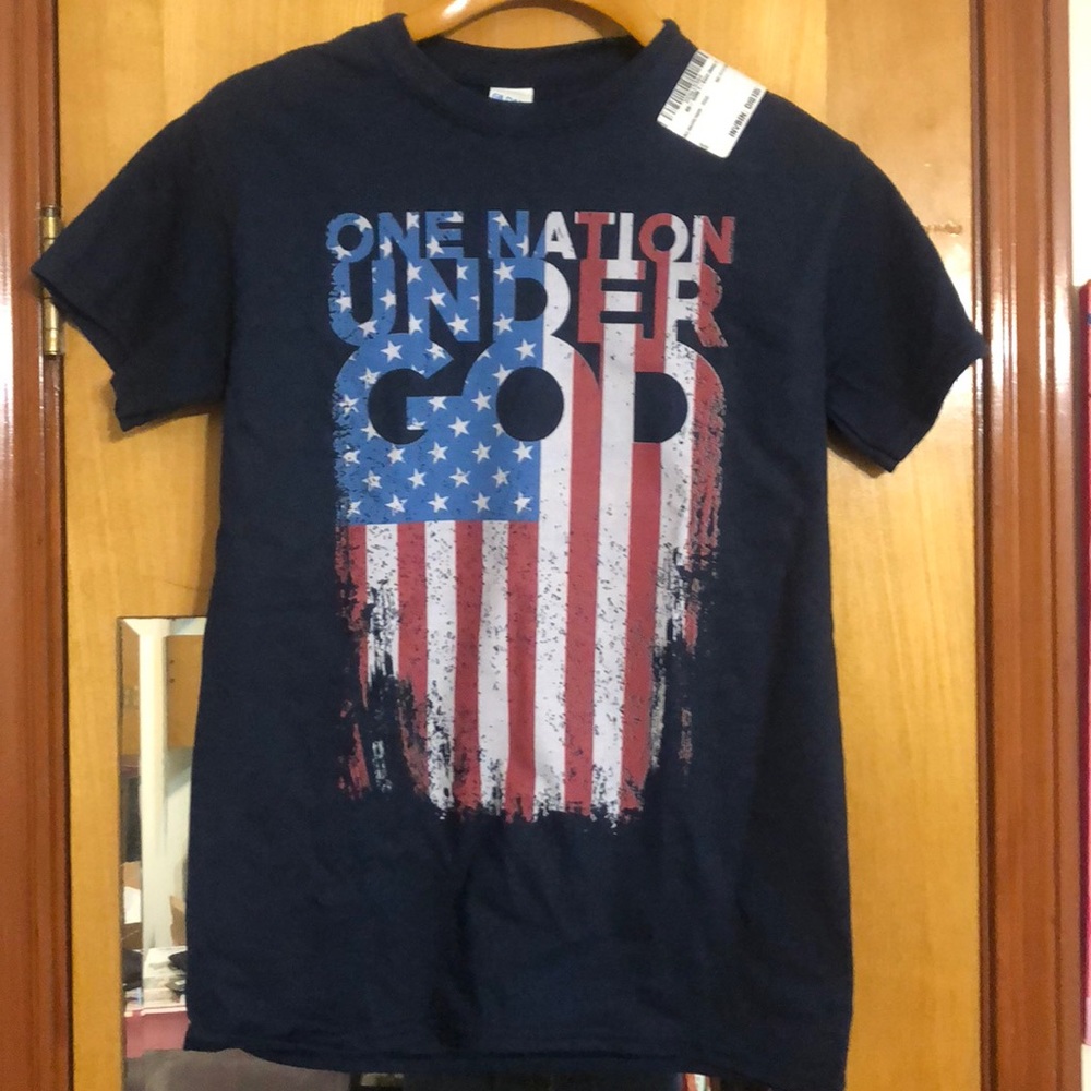 One Nation Under God American flag shirt Small